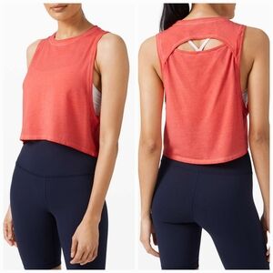 Lululemon Cut Back Crop Tank *Wash Sublimado Pigment Dye Watermelon Red